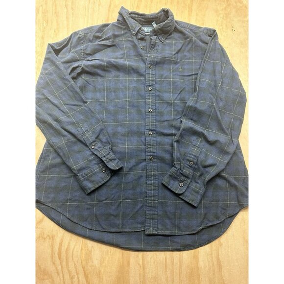 Ralph Lauren Shirt Classic Fit Mens XXL Blue Plaid Button Down Flannel Casual - Picture 1 of 5